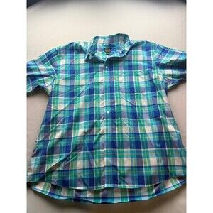 Jos.‎ A. Bank Travel Collection Shirt Mens Size 2XL Blue Green Plaid Button Up